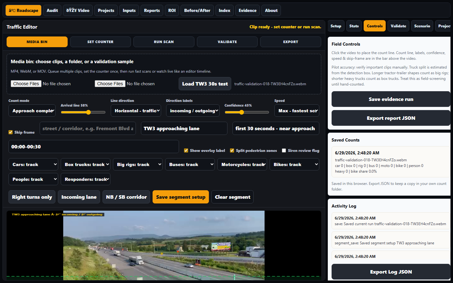 Roadscape corridor preview screenshot
